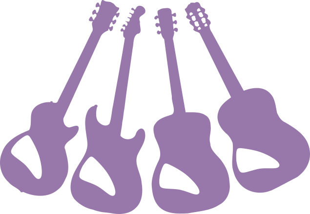 4 guitars with SteadyGroover