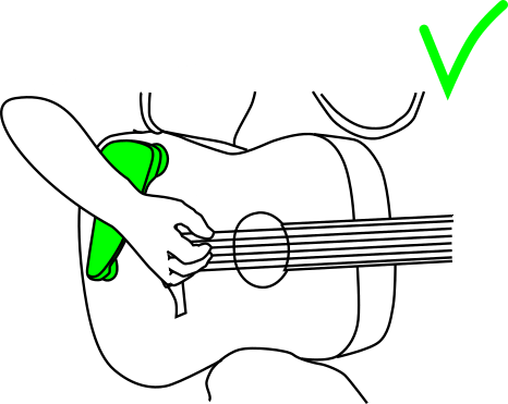 Using a SteadyGroover with the hand near the bridge